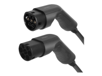 DELTACO e-Charge - Strømforlængerkabel - IEC 62196 Type 2 han til IEC 62196 Type 2 hun - 5 m - sort - trefaset