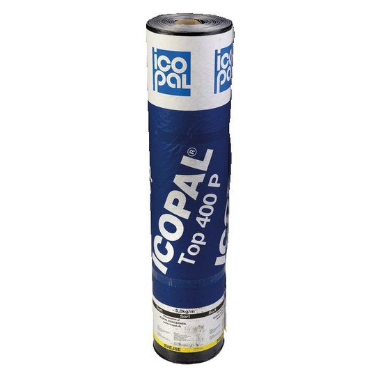 Icopal Top Tagpap 400 P Sort 1,0 x 5,0 M