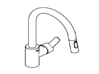 Grohe Get etgr køk bruser dual - Etgrebskøkkenbatteri, C-tud, ethulsmontage, zero