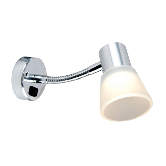 Tube d3 led lampe aluminium m flex arm, hvidt glas