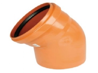PVC bøjning 45° 160mm - med kort indstiksmf.