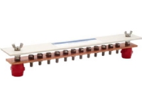 DAN-DELEKTRON Potentialudligningsskinne, kobber skinne 40x5 mm, 10 stk. M8 bolt, 2 stk. M10 bolt med afdækning