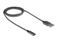 Delock - USB-kabel - USB han til terminal (magnet) - 1 m - antracit (sort)