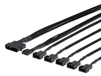 DELTACO splitter för PWM-fläktar, 4-pin till 5x4-pin ho, Molex ström