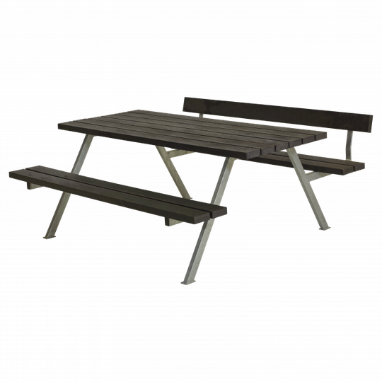 Plus Alpha Bord/Bænkesæt m/1 ryglæn - 177 cm - ReTex - Sort - 187611-35