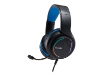 Gear4U - Headset - 5.1 kanaler - fuld størrelse - kabling - USB, 3,5 mm jackstik - sort, blå