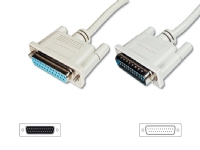 ASSMANN - Seriel / parallel forlængerkabel - DB-25 (han) til DB-25 (hun) - 10 m - formet, tommelskruer - beige