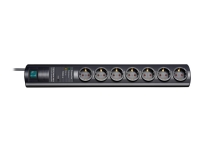 brennenstuhl Primera-Tec DigiMaster - Stikdåse - output-stikforbindelser: 7 - 2 m - Tyskland - sort