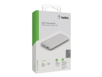 Belkin BOOST CHARGE - Powerbank - 10000 mAh - 18 Watt - Fast Charge, PD - 2 output-stikforbindelser (USB, USB-C) - hvid