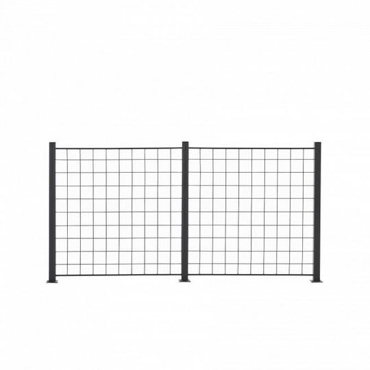 2 fag espalie sort 100x100 cm inkl. 3 alu stolper 108 cm - 116-091
