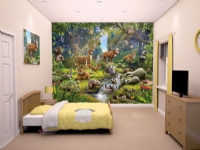 Skovens dyr tapet 243 x 305 cm