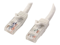 StarTech.com 1m CAT6 Ethernet Cable, 10 Gigabit Snagless RJ45 650MHz 100W PoE Patch Cord, CAT 6 10GbE UTP Network Cable w/Strain Relief, White, Fluke