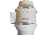 THERMEX Kanalventilator TD 350/125 Scandic, ø125 mm. Luftmængde 360/280 m³/h ved 0 Pa, energiforbrug 22-30 W. Monteres vandret el. lodret.