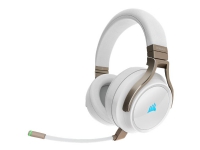 CORSAIR Gaming VIRTUOSO RGB - Headset - fuld størrelse - 2,4 GHz - trådløs, kabling - USB, 3,5 mm jackstik - perle