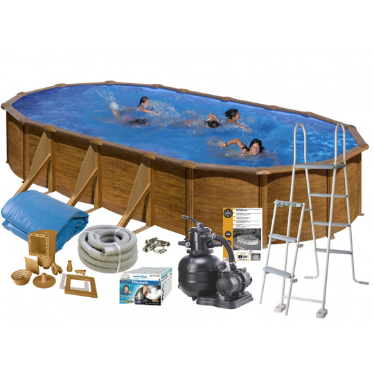 Swim & Fun Pool Basic 120 610x375 cm Brun - 2713