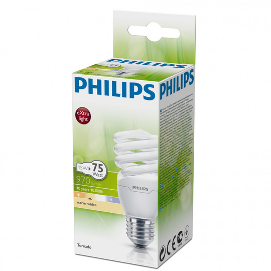 Philips Tornado 10000 hrs 15W E27 - 8727900925784