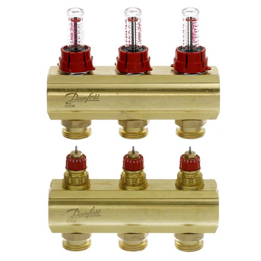 Danfoss Gulvvarmemanifold3+3 Gulvvarmemanifold M Flowmåler På Hver Slangekreds