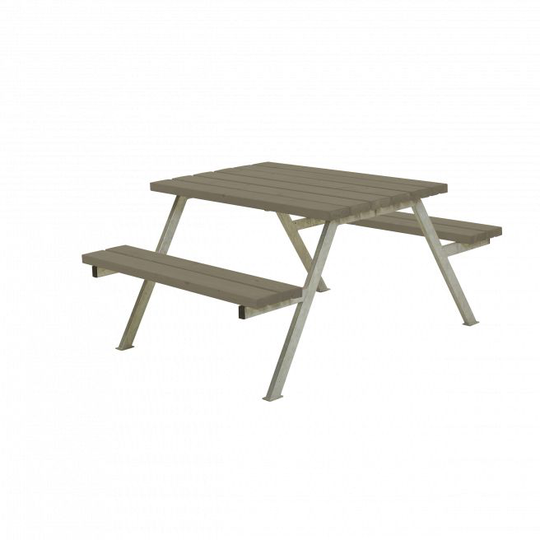 Plus Alpha Bord/Bænkesæt 118 cm - Gråbrun
