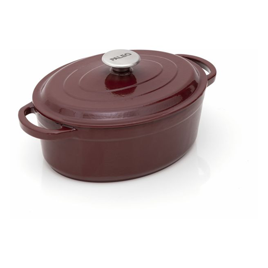 Paleo Oval Gryde Lav, bordeaux, 23x29cm - Gryde