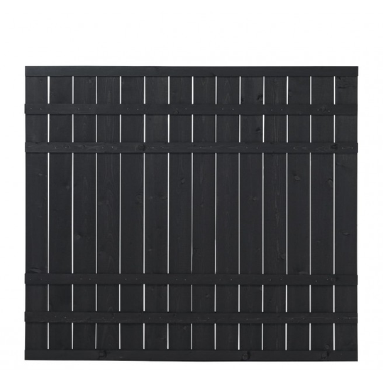 Plus Rustik Plankehegn 180x158cm grundmalet sort 17543-15