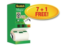 Tape Scotch Magic 810 19mm x 33m med 1 gratis rulle (pakke a 8 ruller)