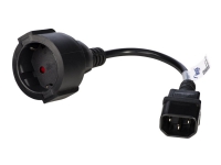 Akyga Pro Series - Forlængerkabel til strøm - CEE 7/4 (hun) til IEC 60320 C14 - 250 V - 10 A - 15 cm - sort
