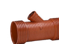 Grenrør 45° 200x160mm - med 3 muffer. Uponor Ultra PP