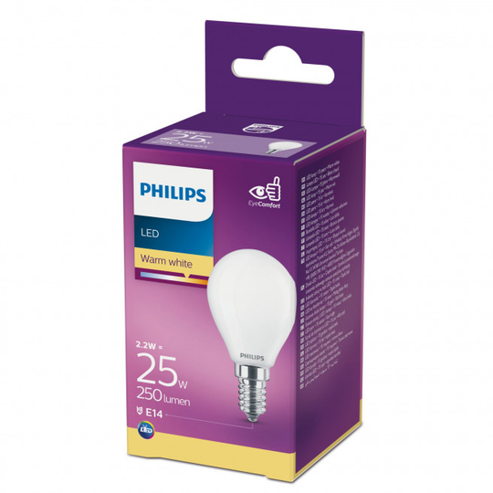 Philips LEDClassic Krone 25W E14 varm hvid mat ikke dæmpbar 1-stk - 8718699665463