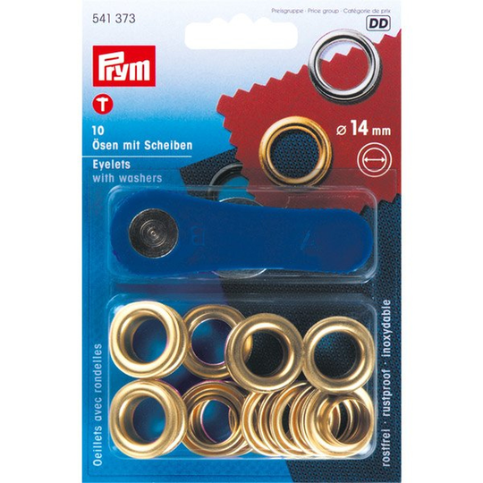 Prym Messingøjer indvendige inkl. værktøj 14mm 10 stk.