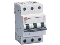 AEG Automatsikringer C 25A, 3 polet C-karakteritik 6kA kortslutningsbrydeevne 230/400V AC, 54 mm bred