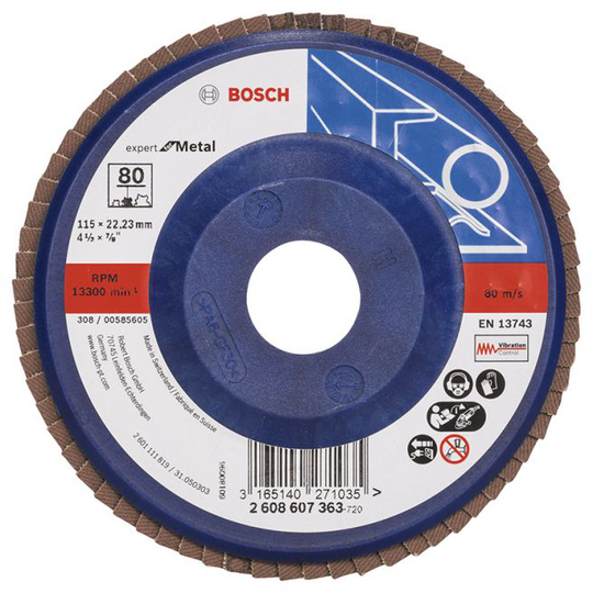 Bosch Lamelslibeskive B:mt Ø115x22mmk80 Flad - 2608607363