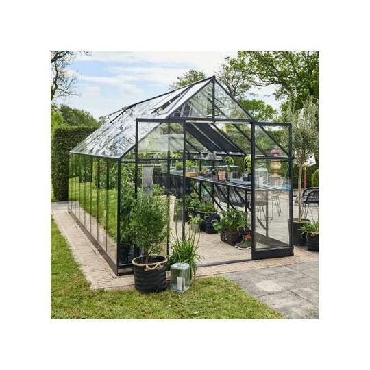 Halls Qube 816 sort m/ 3 mm hærdet glas - F09864
