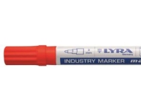 Lyra industrimarker 3mm rød - m/hurtigttørrende maling og indvendig kugle