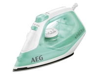 AEG EasyLine DB 1720, Tør & dampstrygejern, Rustfri strygesål, 1,95 m, 80 g/min, Turkisfarve, Hvid, 0,25 L