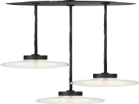 Sky pendel rund sort, 1,5 meter tekstil ledning, krog ophæng til max. 3x60W glødepære eller tilsvarende. Leveres eksklusiv lyskilde