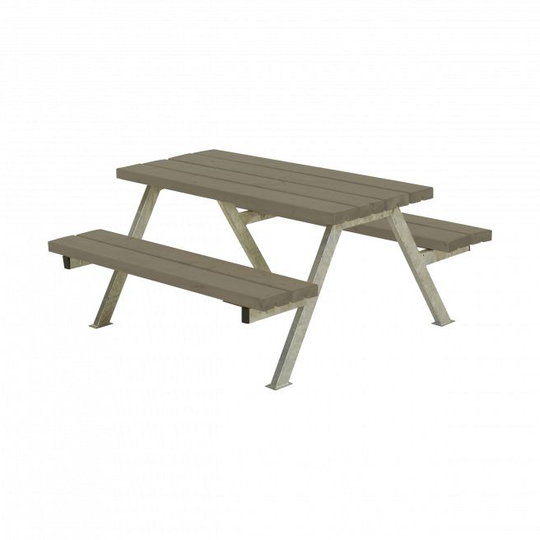 Plus Alpha Junior Bord/Bænkesæt - 118 cm - Gråbrun