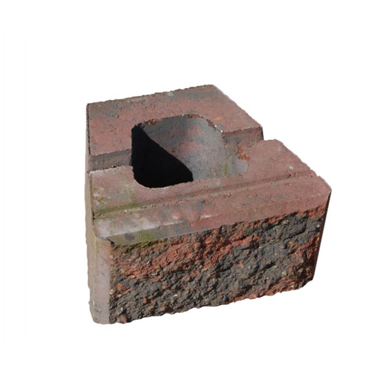 RBR Lock Block XL - 26x30x15 - Rødmix - Knæk Støttemur