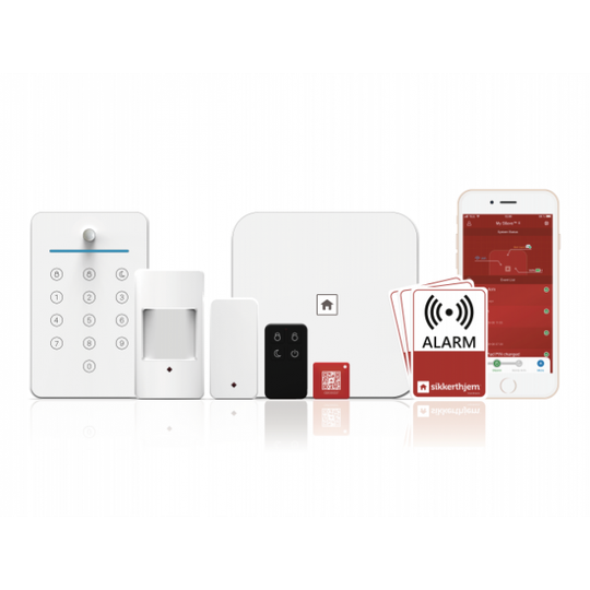 Sikkerthjem Lejlighedspakke Alarmsystem (S6EVO) - Husk SMS-kort til backup!