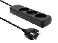 ProXtend Danish Power Strip 3-way 1M Black