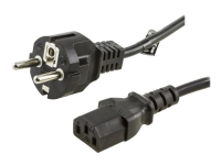 DELTACO DEL-109M-50 - Strømkabel - CEE 7/7 (han) lige til IEC 60320 C13 lige - AC 250 V - 10 A - 50 cm - sort