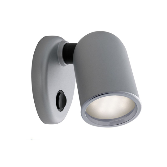 Tube led lampe i mat sølv, krom ring