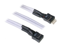 BitFenix Alchemy Premium Modding Series Multisleeved Cable - USB internt kabel - 10-PIN IDC (han) til 10-PIN IDC (hun) - 30 cm - formet - hvid