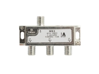 Triax SCS 3, Kabelfordeler, 75 ohm (O), 5 - 2400 Mhz, Sølv, Hvid, Hunstik, 10,5 dB