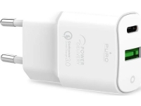Wall Charger Mini 1 USB-C + 1 USB-A 20W, White