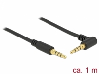 Delock - Audiokabel - 4-pæl ministik han til 4-pæl ministik han vinklet - 1 m - sort