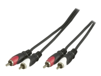 DELTACO - Audiokabel - RCA han til RCA han - 2 m