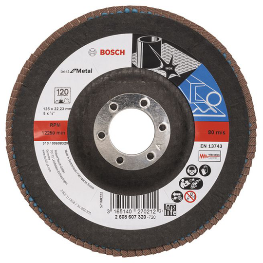 Bosch Lamelslibeskive B:mt Ø125 K120 Skrå - 2608607320