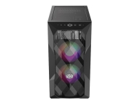 Cooler Master MasterBox TD300 MESH - Tower - micro-ATX - sidepanel med vindue (hærdet glas) - ingen strømforsyning (ATX) - sort - USB/Lyd
