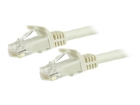 StarTech.com 15m CAT6 Ethernet Cable, 10 Gigabit Snagless RJ45 650MHz 100W PoE Patch Cord, CAT 6 10GbE UTP Network Cable w/Strain Relief, White, Fluk