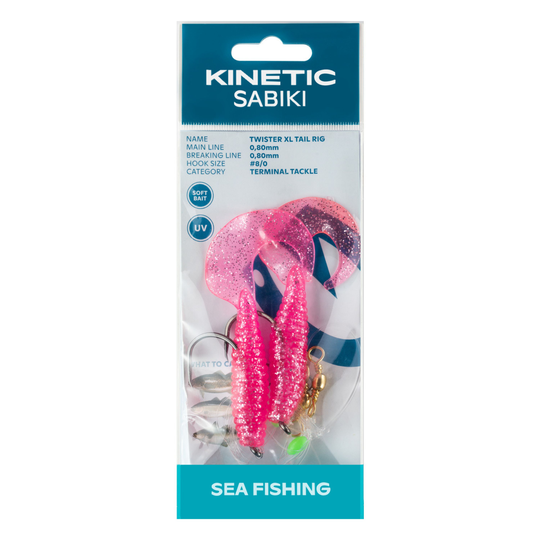 Kinetic Sabiki Twister Tail Rig XL pink/silver